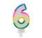 Свещ цифра  Цветна  6