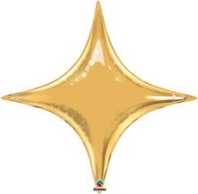 Балон - Звезда четиривърха 20" - 51см. Златист - металик