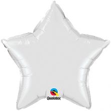 Балон - Звезда  20" - 51см. Бял - металик
