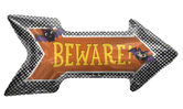 Голям фолиен балон Стрелка с надпис BEWARE  36"- 92 см.