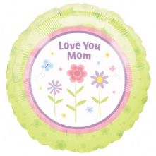 Фолиен балон с надпис Love Mom  18"- 45 см.