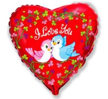 Сърце фолио с I Love You Пиленца 18"- 45 см.