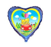 Сърце с кола, мечета и надпис I LOVE YOU  18"- 45 см.