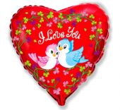 Сърце фолио с I Love You Пиленца 18"- 45 см.